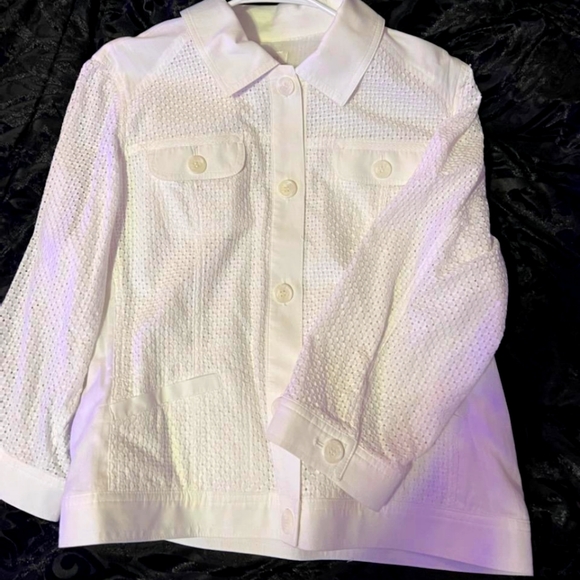 Chico's Jackets & Blazers - Chicos white eyelit